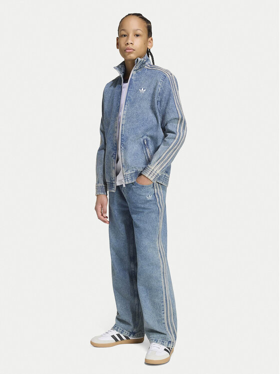 adidas adidas Kurtka jeansowa Firebird Loose Denim Track Top KR6530 Niebieski Regular Fit