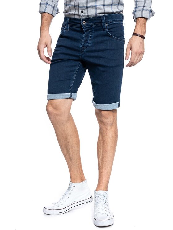 Mustang Mustang Szorty jeansowe CHICAGO SHORT Niebieski Slim Fit