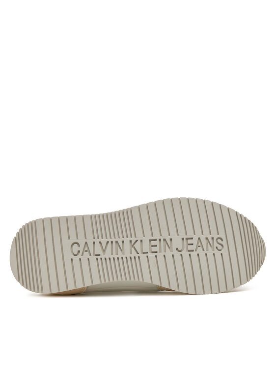 Calvin Klein Jeans Calvin Klein Jeans Snīkeri Runner Sock Laceup Ml Lth YW0YW01616 Balts