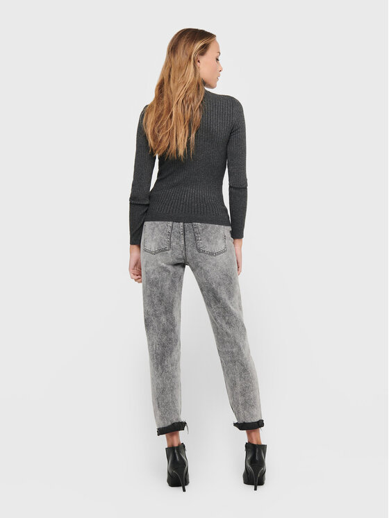 ONLY ONLY Bluză cu gât Karol 15165075 Gri Slim Fit