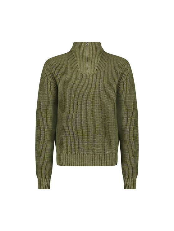 Lee Lee Sweter HALF ZIP KNIT Zielony Regular Fit