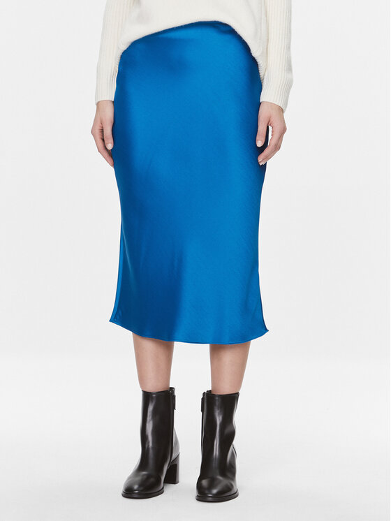 Samsøe Samsøe Samsøe Samsøe Midi sukně Agneta F22300195 Modrá Regular Fit