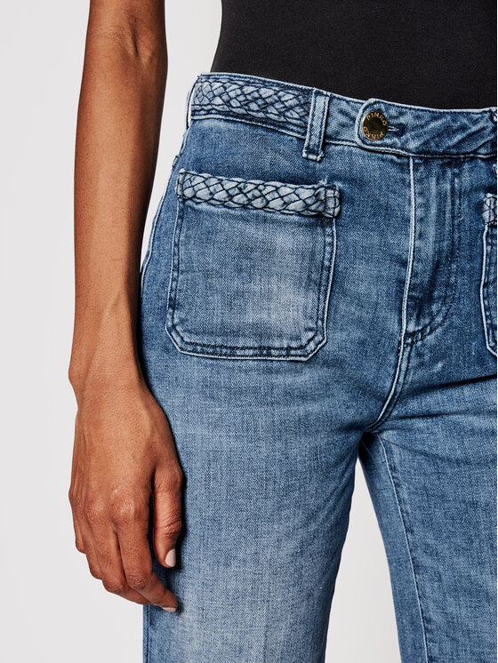 PINKO Pinko Jeans hlače Flower Flare PJ403 PE 21 PDEN 1J10LE Y6Z4 Modra Regular Fit