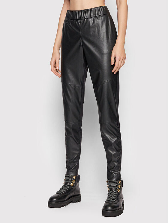 Sportalm Pantaloni din imitație de piele 9616526196 Negru Regular Fit