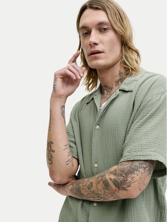 Jack & Jones Jack & Jones Completo camicia e pantaloncini Nantucket 12302220 Verde Relaxed Fit