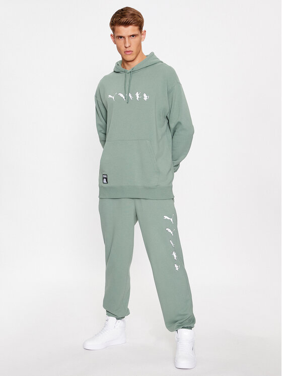 Puma Puma Долнище анцуг Puma X Ripndip 622199 Зелен Relaxed Fit