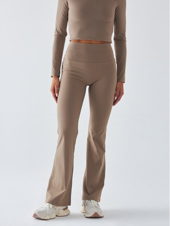 BeShaped BeShaped Legginsy Dzwony - Morning Dew Beżowy Shaping Fit