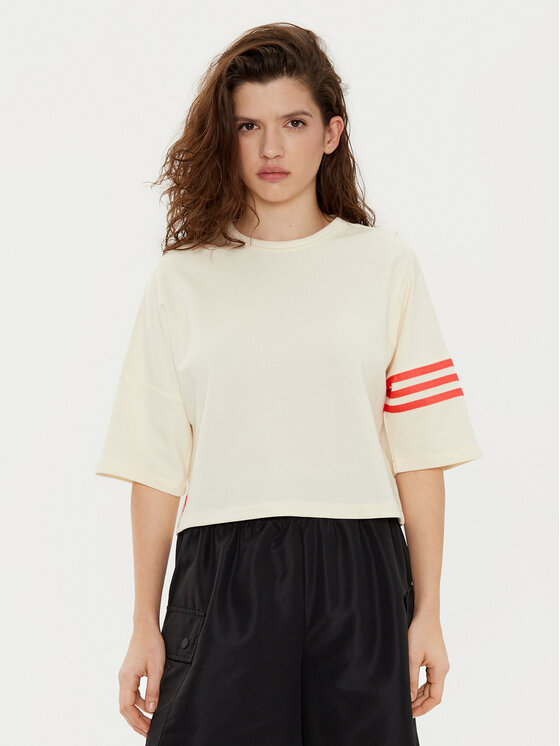 adidas adidas T-Shirt Neuclassics JI8512 Beżowy Regular Fit
