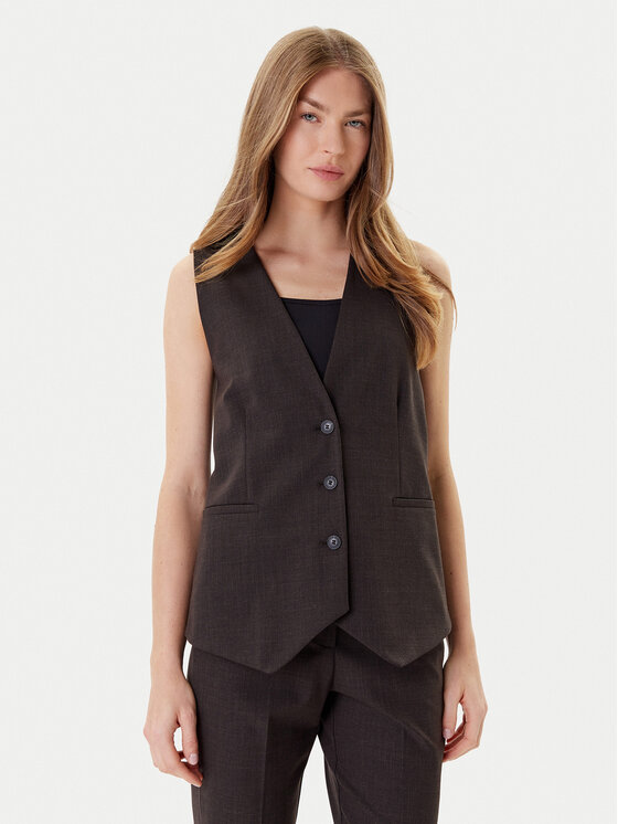MAX&Co. Kamizelka garniturowa Colour 2526156022200 Czarny Regular Fit