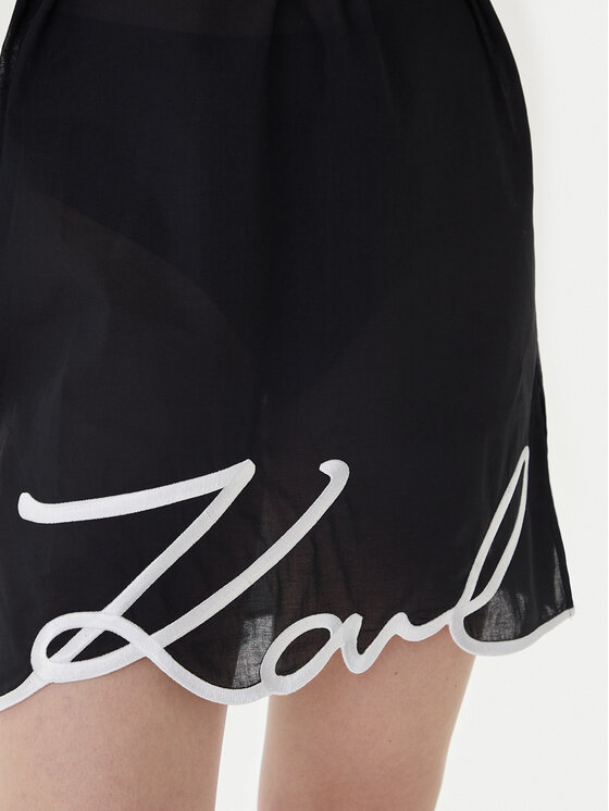 KARL LAGERFELD KARL LAGERFELD Плажна рокля A2W46075 Черен Regular Fit