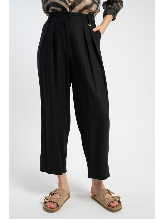 CLICK CLICK Παντελόνι υφασμάτινο 30-423 Μαύρο Relaxed Fit