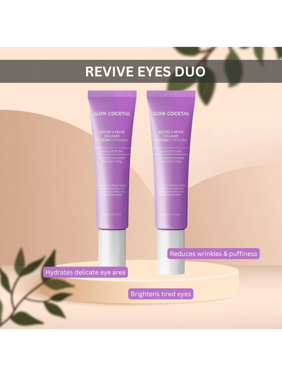 Glow Cocktail Glow Cocktail 2 x Restore & Revive Collagen Eye Cream 15ml Zestaw do pielęgnacji skóry