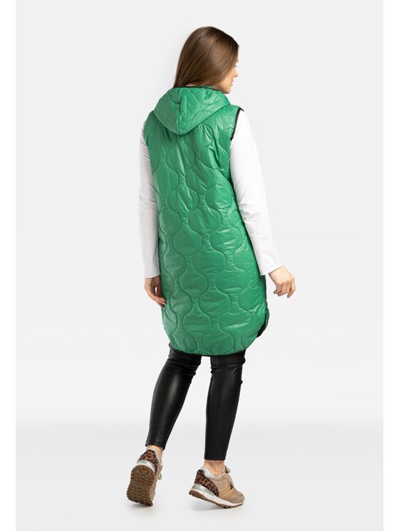 Perso Perso Bezrękawnik BLE230000F Zielony Regular Fit