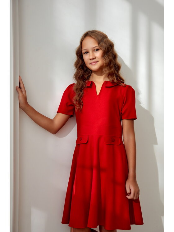 SLY SLY Sukienka 5W-06 Czerwony Comfortable Fit