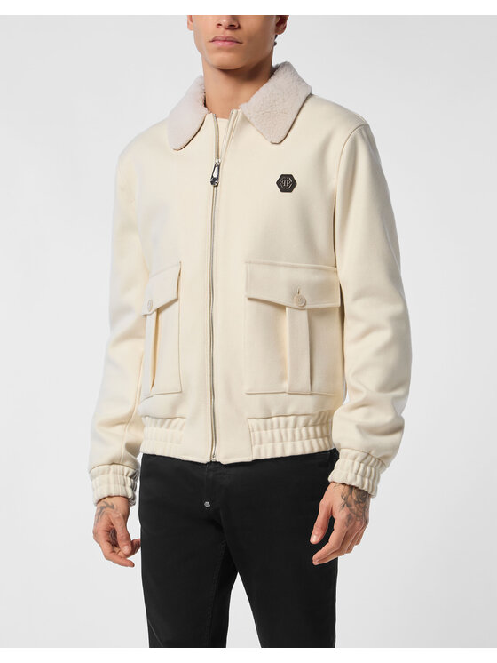 PHILIPP PLEIN PHILIPP PLEIN Vatovaná bunda 25523 Biela Regular Fit