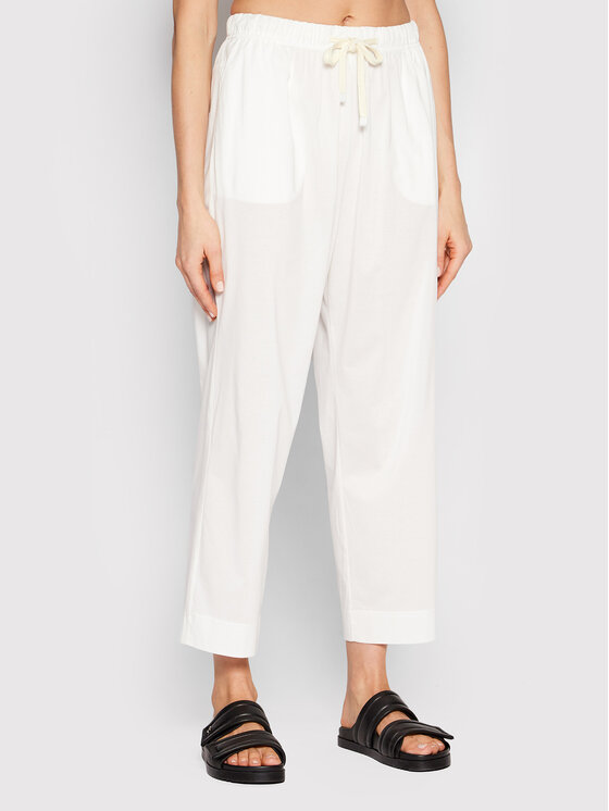 Max Mara Leisure Текстилни панталони Baltico 37810526 Бял Regular Fit
