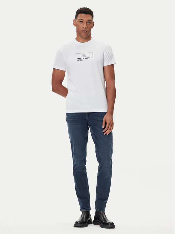 Karl Lagerfeld Jeans Karl Lagerfeld Jeans Тишърт A4M17020 Бял Slim Fit