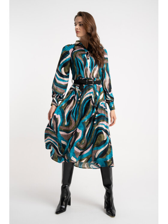 CLICK CLICK Φόρεμα καθημερινό 60-6171 Έγχρωμο Regular Fit