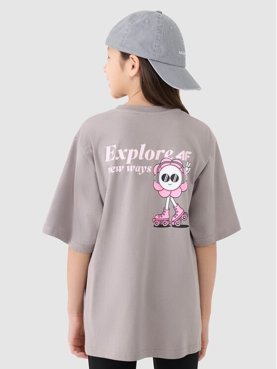4F 4F T-Shirt 4FJRSS25TTSHF2586-83S Μαύρο Oversize