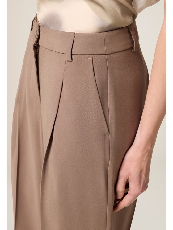 Oltre Oltre Spodnie materiałowe P025R008478N022 Brązowy Baggy Fit