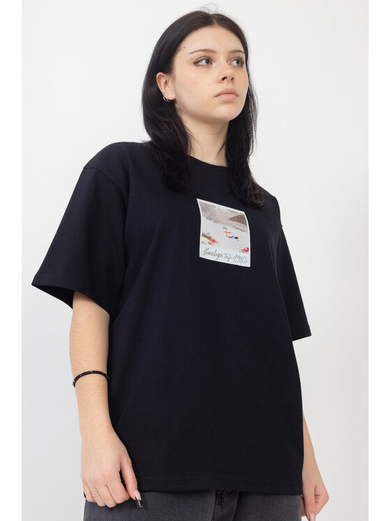 Mercur Mercur T-Shirt Himalaya Czarny Relaxed Fit