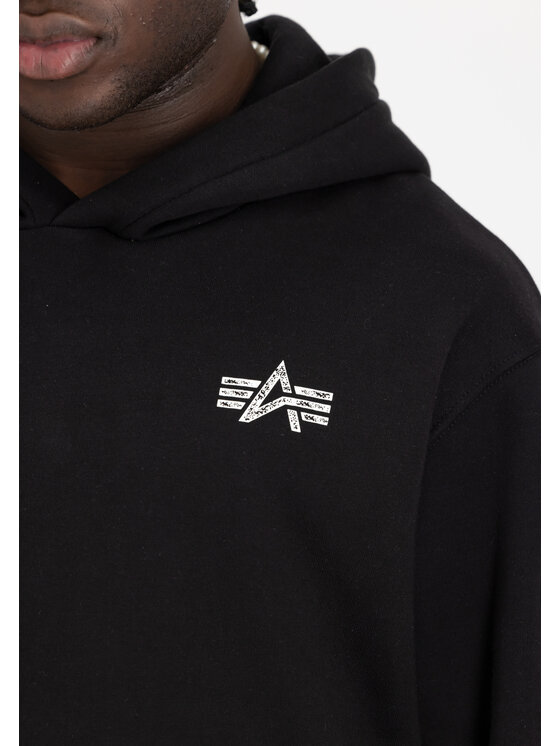 Alpha Industries Alpha Industries Bluza Signature Back Print Hoodie Czarny Regular Fit