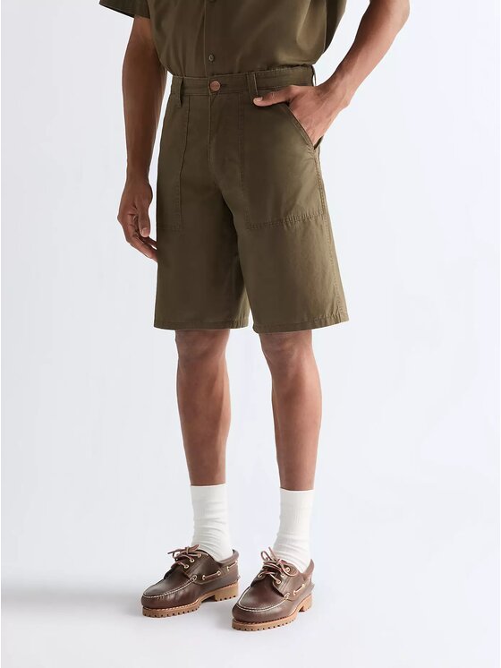 Wrangler Wrangler Szorty jeansowe UTILITY SHORTS Brązowy Regular Fit