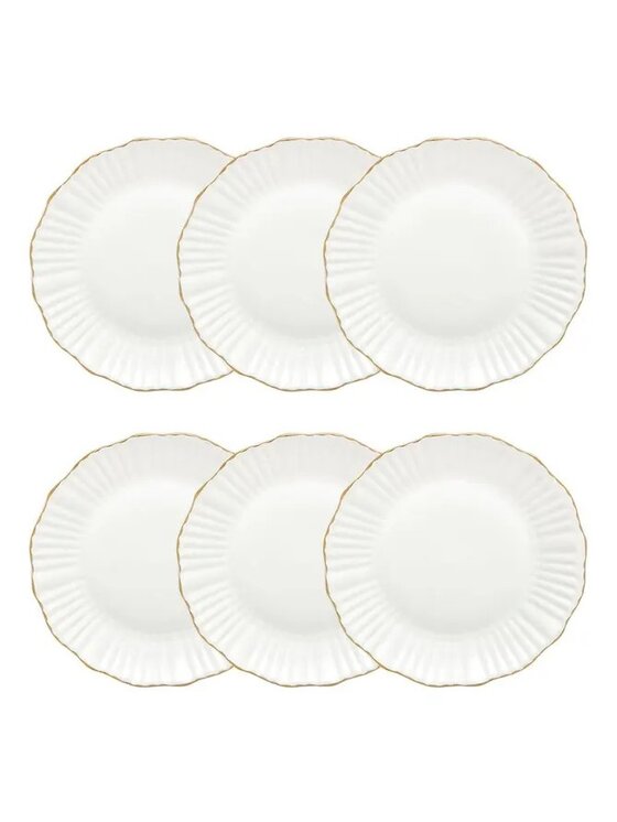 MIAhome MIAhome Komplet talerzy obiadowych porcelanowych 6 szt. Daphne Biały