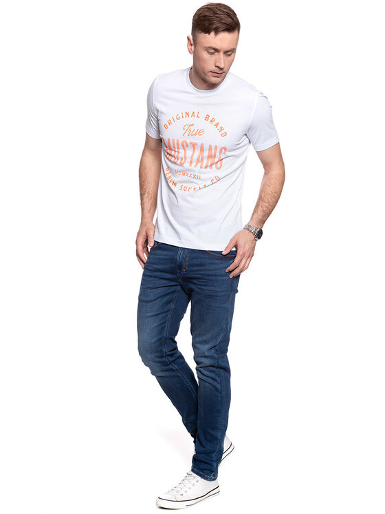 Mustang Mustang T-shirt ALEX C PRINT Bianco Regular Fit