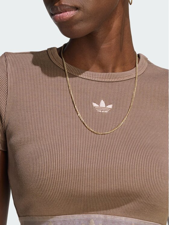 adidas adidas T-Shirt 163157 Brązowy Slim Fit