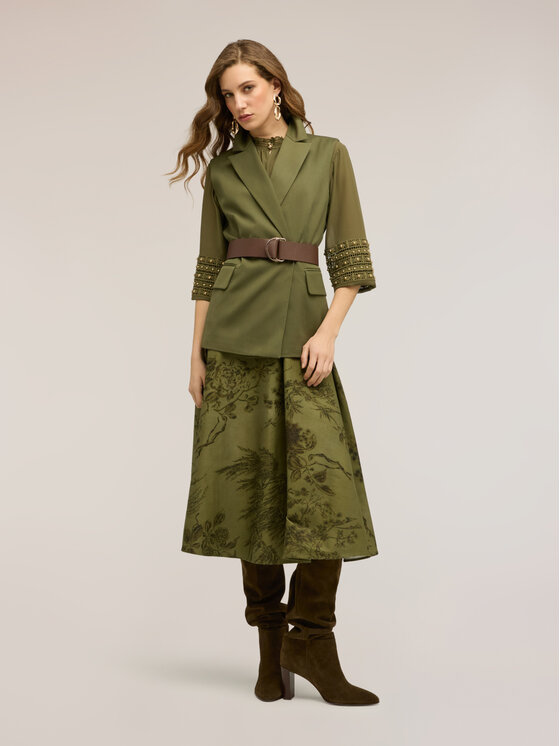 Motivi Motivi Gilet L003Q000064N035 Verde Regular Fit