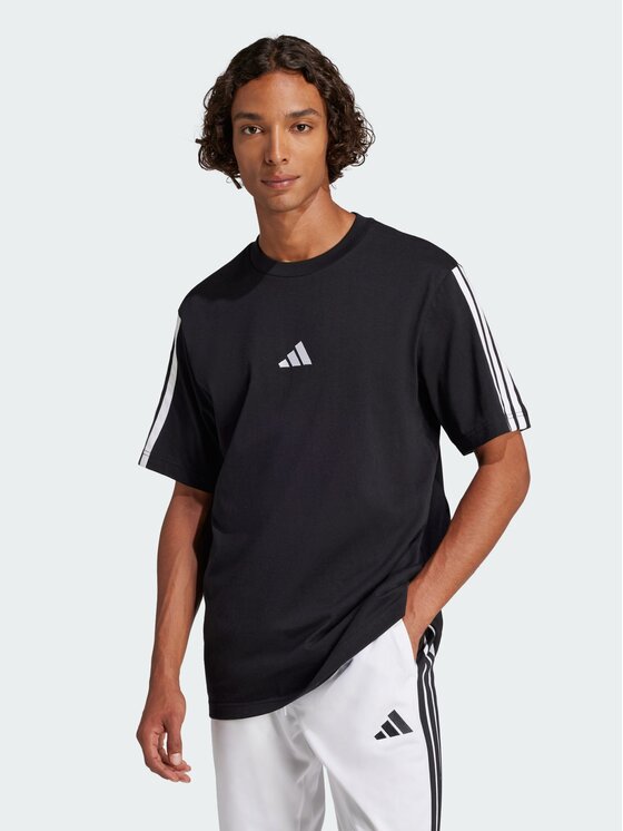 adidas adidas T-Shirt Essentials 3-Stripes Single Jersey Tee Czarny Regular Fit