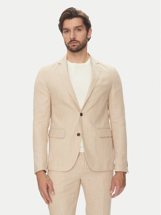 Lindbergh Lindbergh Oblek 30-606060 Béžová Slim Fit
