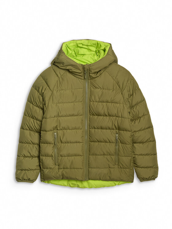 4F 4F Kurtka puchowa casual Khaki Regular Fit