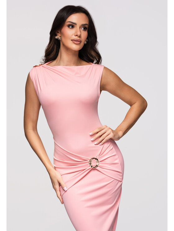 Ombre Ombre Sukienka wieczorowa LA-OM-DLR371 Różowy Slim Fit