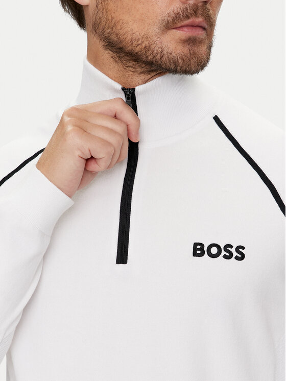 BOSS Boss Sweter Hydro-X 50519377 Biały Regular Fit