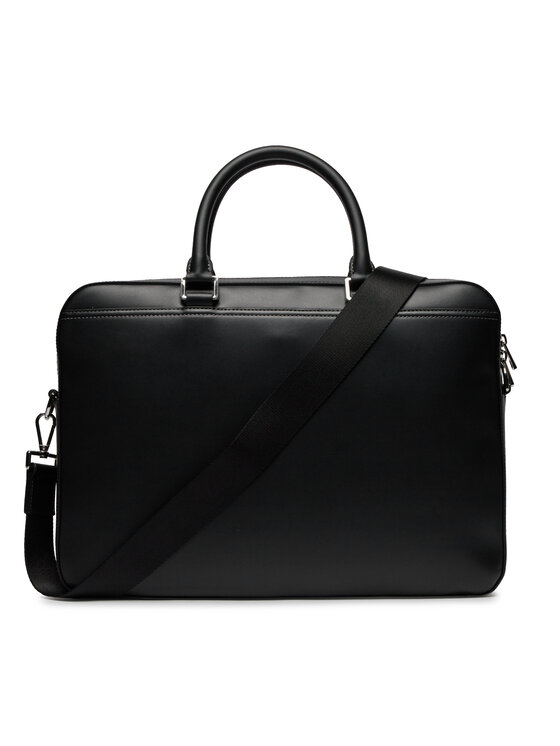 Tommy Hilfiger Tommy Hilfiger Taška na laptop Th Spw Leather Computer Bag AM0AM11818 Čierna