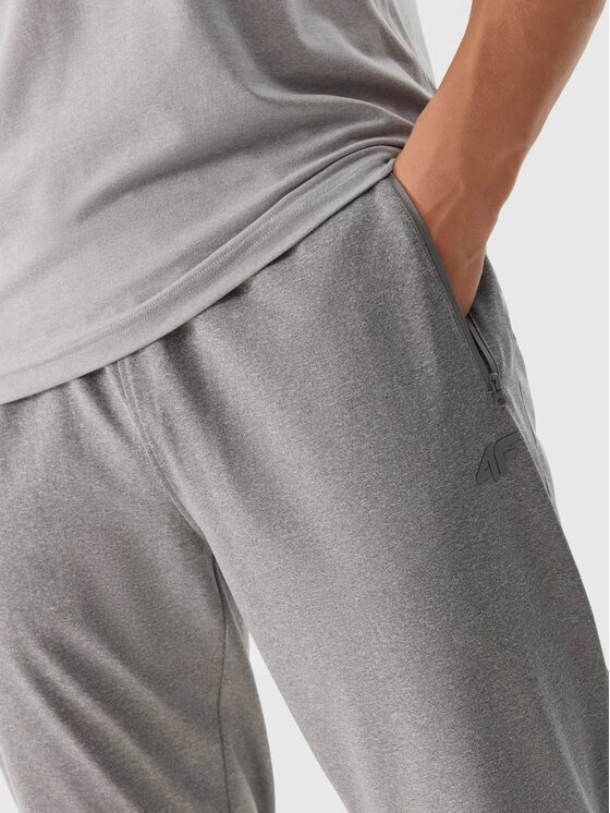 4F 4F Kalhoty z materiálu 4FWSS24TFTRM452-27M Šedá Regular Fit