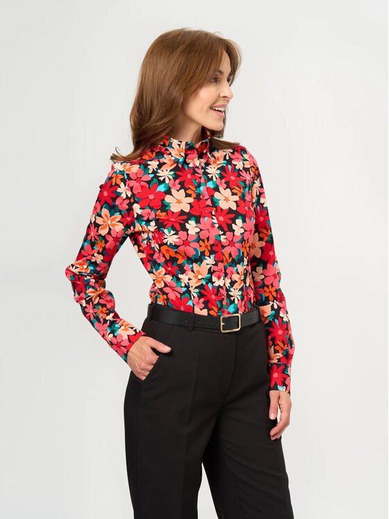Willsoor Willsoor Koszula 61465 Czerwony Slim Fit