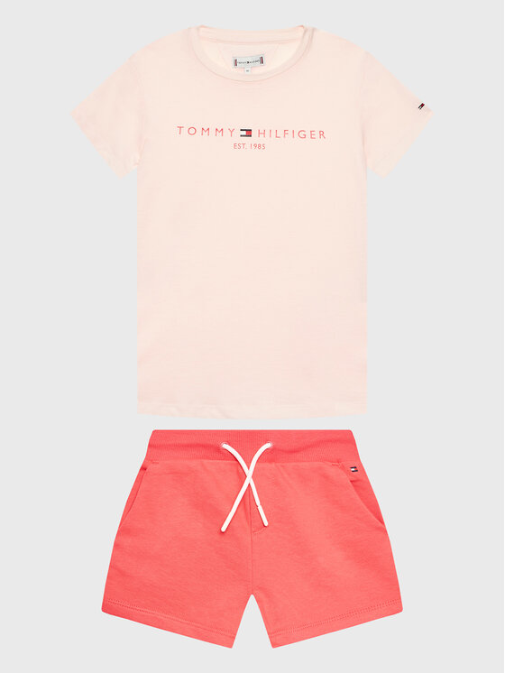 Gyerek Póló és rövidnadrág szett Tommy Hilfiger, Méret: 16Y, Rózsaszín, KG0KG07281 D