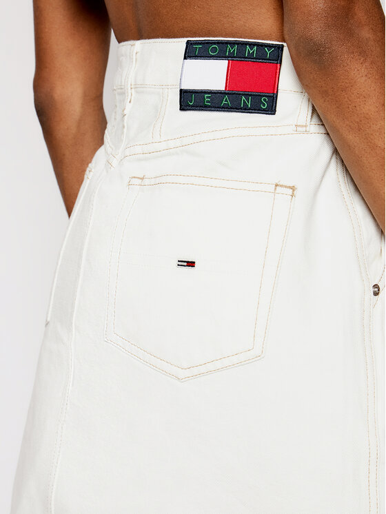 Tommy Jeans Tommy Jeans Дънкова пола A-Line DW0DW10097 Бял Regular Fit