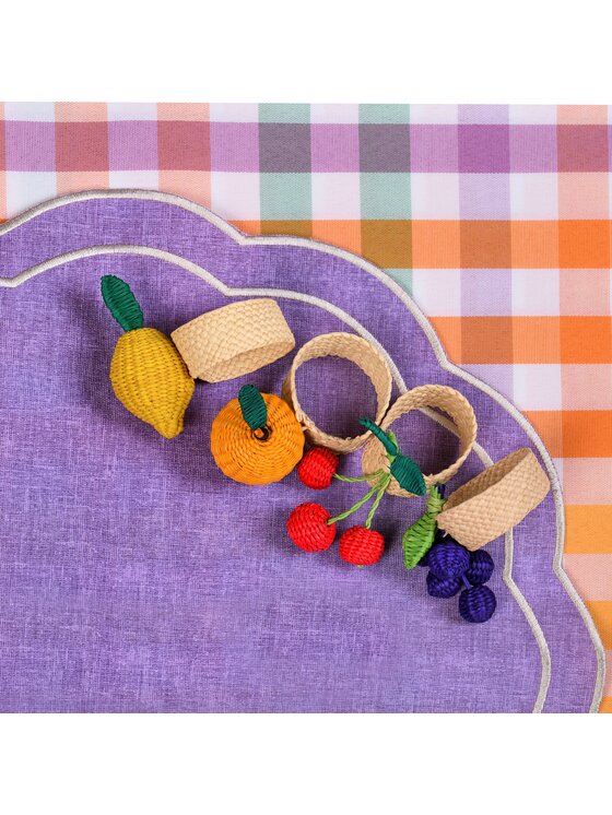 Roseberry Home Roseberry Home Obrączka na serwetki Rainbow Gingham Kolorowy