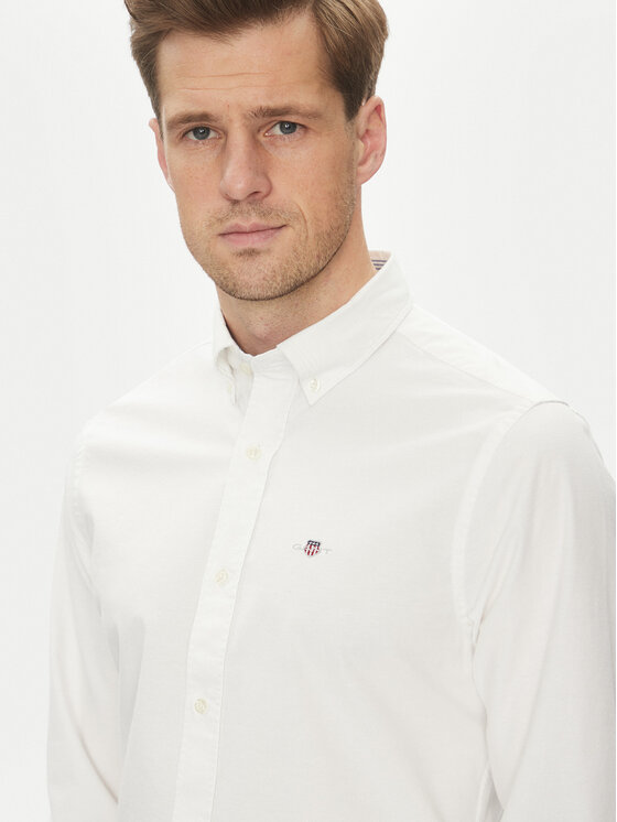 Gant Gant Košile Slim Oxford Stretch 3230115 Bílá Slim Fit
