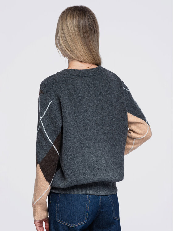 Ombre Ombre Svetr OW-SW-E0038 Šedá Regular Fit
