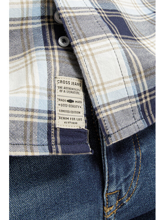 Cross Jeans Cross Jeans Koszula 35575-014 Niebieski Regular Fit