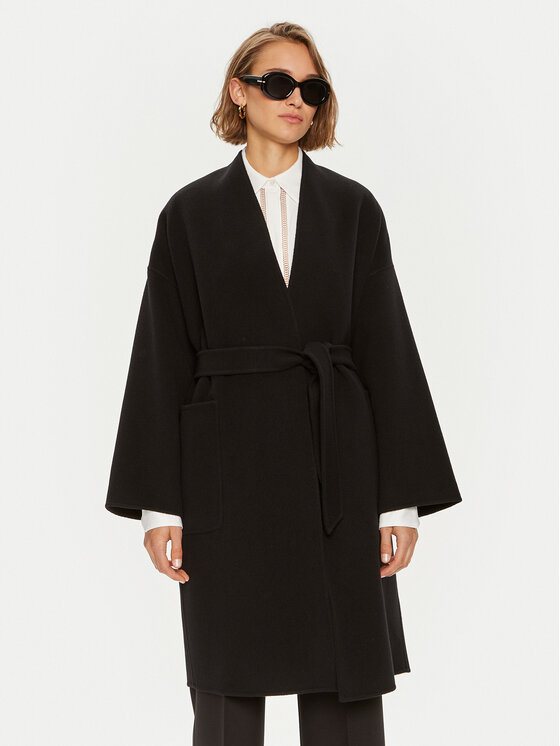 Weekend Max Mara Weekend Max Mara Μάλλινο παλτό 2425016011 Μαύρο Regular Fit