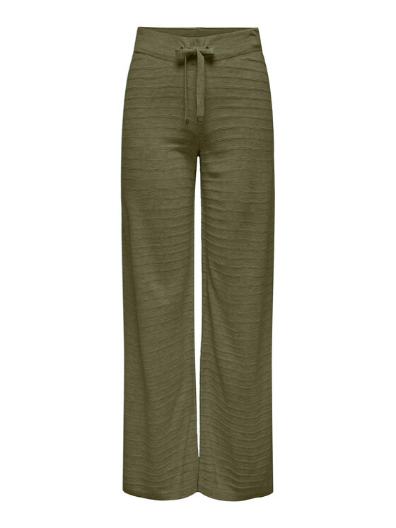 ONLY ONLY Megztos kelnės 15294501 Žalia Wide Leg