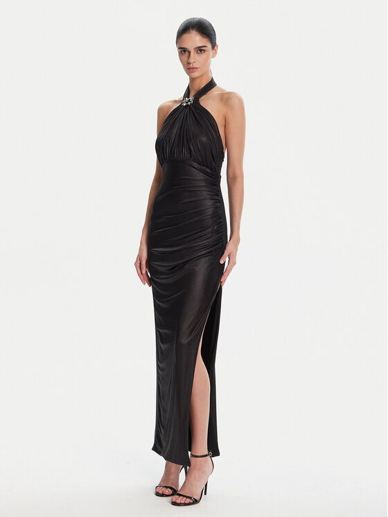 Fracomina Fracomina Večerné šaty FQ25SD3002W798T4 Čierna Slim Fit