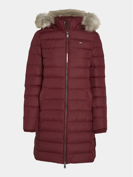 Tommy Jeans Tommy Jeans Vatovaná bunda Essential DW0DW09060 Bordová Slim Fit