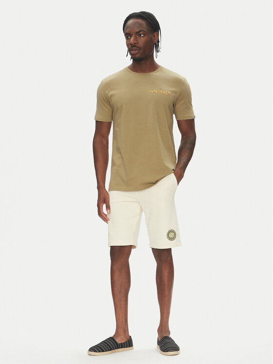 Quiksilver Quiksilver T-särk Ev Disconnect Effects EQYZT08049 Khakivärviline Regular Fit